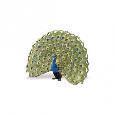 Speeldier blauwe pauw 11 cm