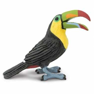Speeldier zwarte toekan 7 cm