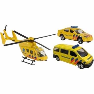 Speelgoedauto ambulance set 3-delig