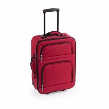 Stoffen koffer handbagage rood 50 cm