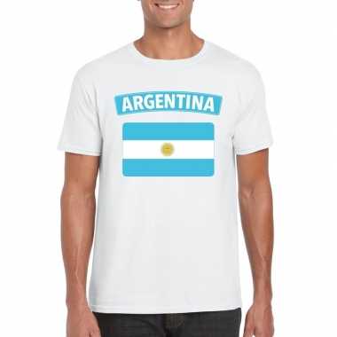 T-shirt argentijnse vlag wit heren