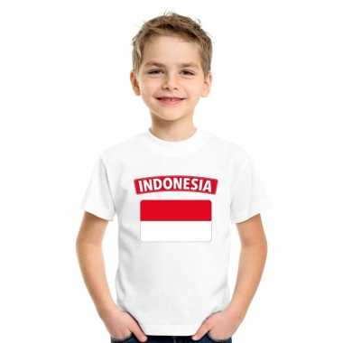 T-shirt indonesische vlag wit kinderen