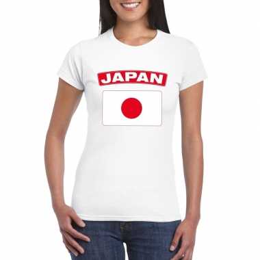 T-shirt japanse vlag wit dames
