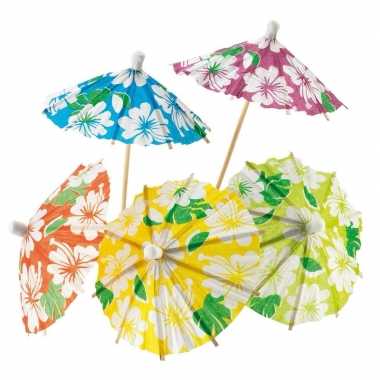 Taart parasols hawaii 48 stuks