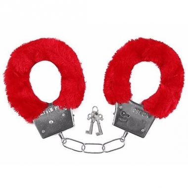 Verkleed handboeien rood pluche