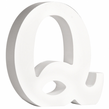 Witte houten letter q 11 cm
