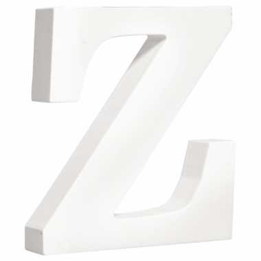 Witte houten letter z 11 cm