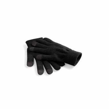 Zwarte gsm/tablet gebruik heren handschoenen