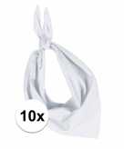 10 stuks wit hals zakdoeken bandana style