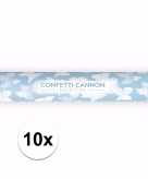 10x confetti kanon bruiloft vlinders wit 40 cm