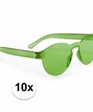 10x groene feestbril voor volwassenen