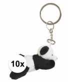 10x pandabeer knuffel sleutelhangers 6 cm