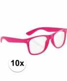 10x party bril neon roze voor volwassenen