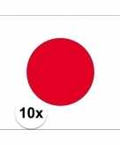 10x stuks stickertjes van vlag van japan