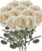 12x creme witte kunstroos kunstbloemen 37 cm decoratie