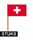 2x grote zwitserland zwaaivlaggetjes