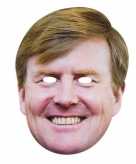 2x koningsdag verkleedaccessoire willem alexander masker van karton