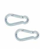 2x stuks snaphook karabijnhaak snaphooks verzinkt staal 4 cm