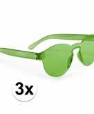 3x groene feestbril voor volwassenen