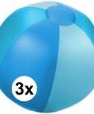 3x strandbal opblaasbaar blauw