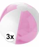 3x strandbal opblaasbaar roze