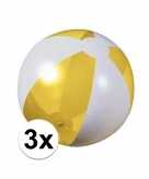 3x strandballen geel met wit