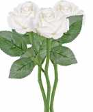 3x witte kunstroos kunstbloemen 27 cm decoratie