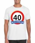 40 jaar verkeersbord t-shirt wit heren