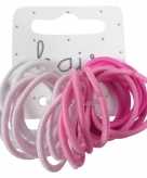 48x roze haar elastiekjes zonder metaal