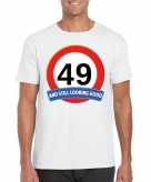 49 jaar verkeersbord t-shirt wit heren