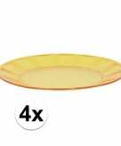 4x geel camping bord 25 cm