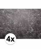 4x zwarte placemat marmer 46 x 30 5 cm
