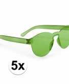 5x groene feestbril voor volwassenen