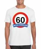 60 jaar verkeersbord t-shirt wit heren