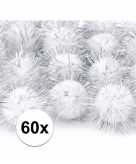 60x hobby pompons 20 mm witte