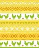 60x paasdecoratie servetten 33 x 33 cm geel oranje groen met kippen print