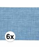 6x onderlegger blauw gevlochten 45 x 30 cm