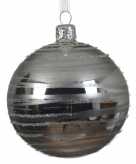 6x zilveren kerstballen transparant 8 cm