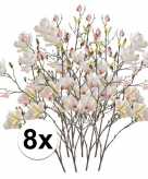 8x creme magnolia kunstbloem 105 cm
