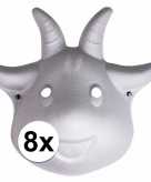 8x papieren geiten masker 22 cm