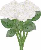 8x witte kunstroos kunstbloemen 27 cm decoratie