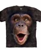 All over print t-shirt met baby chimpansee aap 10101757