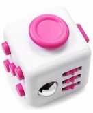 Anti stress speelgoed fidget cube roze wit