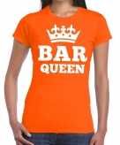 Bar queen kroontje shirt oranje dames