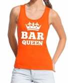 Bar queen mouwloos shirt tanktop oranje dames