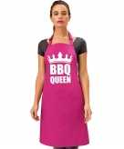 Barbecueschort bbq queen roze dames