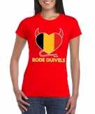 Belgie rode duivels hart-shirt rood dames