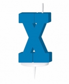 Blauw taart kaarsje letter x