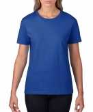 Blauwe dames casual t-shirts met ronde hals