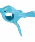 Blauwe handdoekknijpers dolfijn 2 stuks 10130330